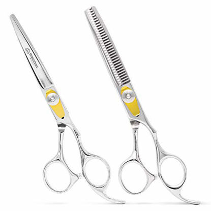 Picture of Equinox Professional Razor Edge Series - Barber Hair Cutting and Thinning/Texturizing Scissors/Shears Set - 6.5 Inches Hair Cutting Scissors Kit