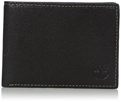 Picture of Timberland Men's Genuine Leather RFID Blocking Passcase Security Wallet, black, One Size