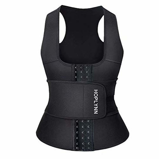 HOPLYNN Neoprene Sauna Sweat Waist Trainer Corset Trimmer Vest for Women  Weight Loss, Waist Cincher Shaper Slimmer Black Medium