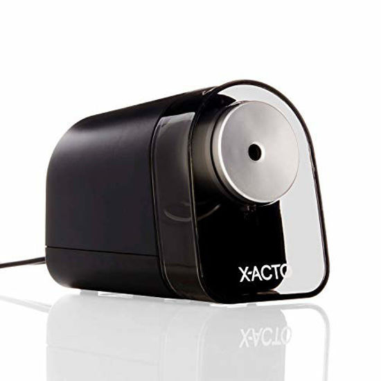 Picture of X-ACTO Pencil Sharpener, XLR Electric Pencil Sharpener, Pencil Saver, SafeStart Motor, Black, 1 Count