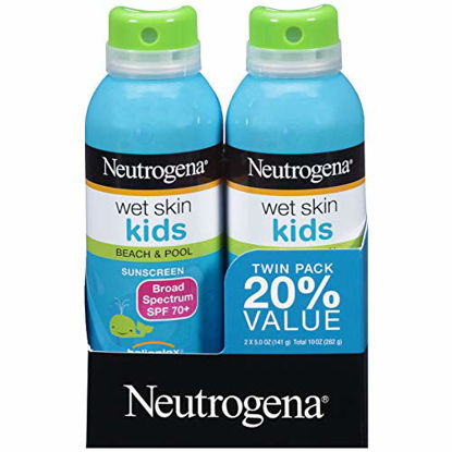 Picture of Neutrogena Wet Skin Kids Sunscreen Spray, Water-Resistant and Oil-Free, Broad Spectrum SPF 70+, 5 oz 2PK