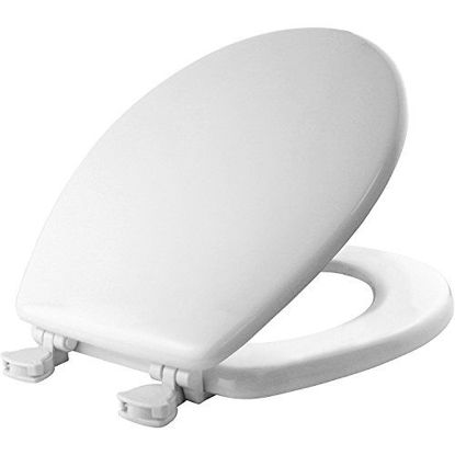 Picture of MAYFAIR 844EC 000 Toilet Seat Easily Remove, ROUND, Durable Enameled Wood, White