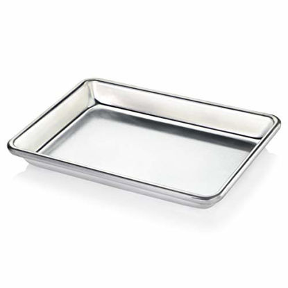 Picture of New Star Foodservice 33977 Commercial-Grade 18-Gauge Aluminum Sheet Pan/Bun Pan, 9 2/3" W x 6 2/3" L x 1" H (1/8 size)