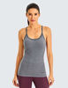 Picture of CRZ YOGA Seamless Workout Tank Tops for Women Racerback Athletic Camisole Sports Shirts with Built in Bra Light Grey Small