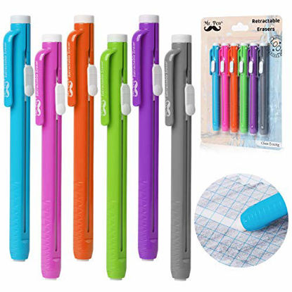 Picture of Mr. Pen Retractable Mechanical Eraser Pen, Pack of 6, Assorted Color