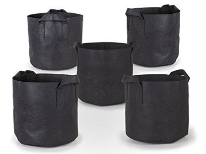 Picture of 247Garden 5-Pack 7 Gallon Grow Bags/Aeration Fabric Pots w/Handles (Black)
