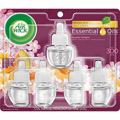 Picture of Air Wick plug in Scented Oil 5 Refills, Summer Delights, (5x0.67oz), Essential Oils, Air Freshener