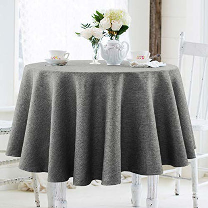 JUCFHY Rectangle Table Cloth,Linen Farmhouse Tablecloth Heavy Duty Fabric,Stain