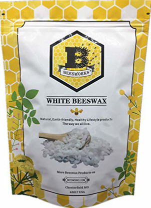 Picture of 1-lb Pure White BEESWAX Pellets-100% Pure