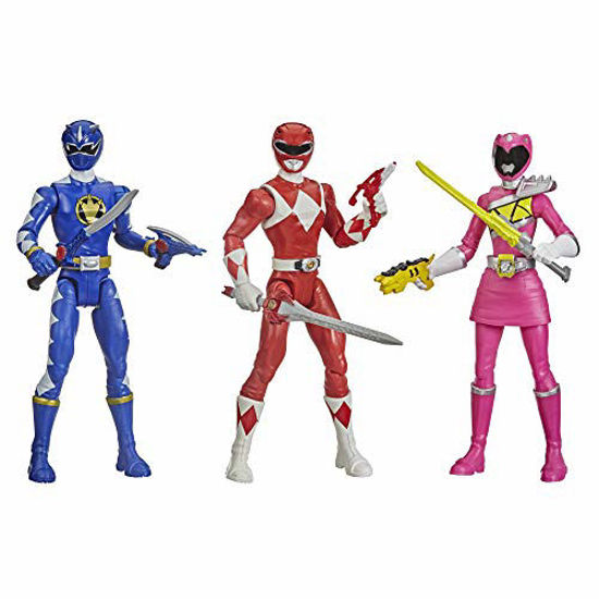 Picture of Power Rangers Beast Morphers Special Episode 3-Pack Action Figure Toys Dino Thunder Blue Ranger, Mighty Morphin Red Ranger, Dino Charge Pink Ranger (Amazon Exclusive)