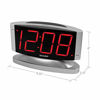 Picture of SHARP Home LED Digital Alarm Clock - Swivel Base - Outlet Powered, Simple Operation, Alarm, Snooze, Brightness Dimmer, Big Red Digit Display, Silver Case