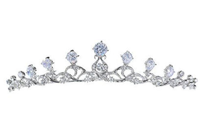 Picture of Elegant Rhodium Plated CZ Crystal Celtic Bridal Tiara Crown T1268