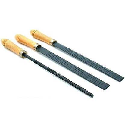 Picture of 3 Wood Rasp Files Woodworking Carving Filing Hand Tools