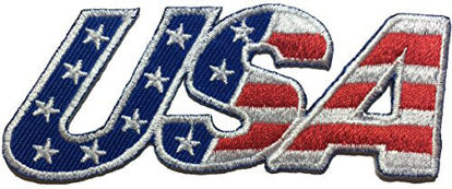 Picture of Ranger Return USA American Alphabet Flag Patch Sew Iron on Applique Embroidered Emblem Badge Patch (Iron-USA-Alphabet)