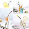 Picture of 12PCS Silicone Straw Tips, Multicolored Food Grade Straws Tips Covers Only Fit for 1/4 Inch Wide(6MM Outdiameter) Stainless Steel Straws