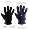 Picture of OZERO Deerskin Suede Leather Palm and Polar Fleece Back with Heatlok Insulated Cotton Layer Thermal Gloves, Large - Grey-Black
