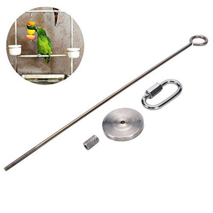Picture of Bird Fruit Vegetable Holder Stainless Steel Vegetable Skewer Hanging Food Feed Tool for Parrot Budgies Parakeet Cockatiels Conure Lovebirds Finch Canary Pigeon Hamster Rat Gerbil Cage (7.9inch,20cm)
