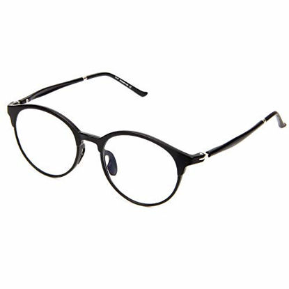 Picture of Cyxus Anti Blue Light Glasses for Computer Use Blocking UV Relieve Eye Strain Eyeglasses Anti Headache Eyewear Transparent Lens for Women/Men (8066 Mate Black)