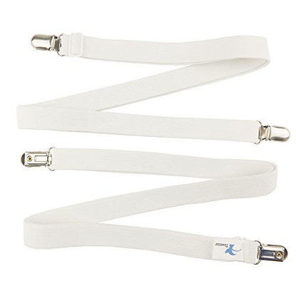 Picture of Toweter 2 Pieces 29' to 82' Adjustable Under Mattress Bed/Fitted Sheet Fastener,Crisscross Bed Sheet Straps Suspenders,Slipcover Fastener,Long Strap Clip Bands