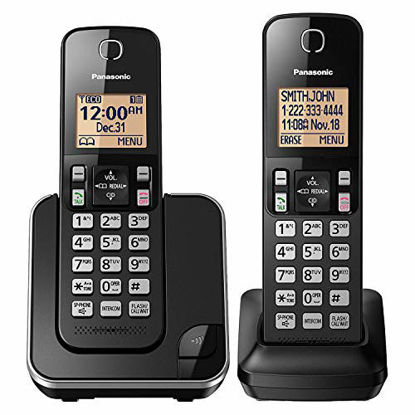 Picture of Panasonic Expandable Cordless Phone System with Amber Backlit Display - 2 Handsets - KX-TGC352B (Black)