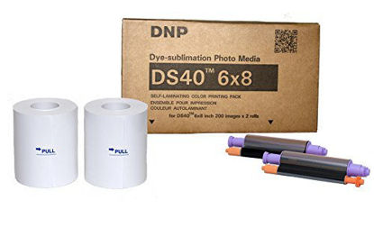Picture of DNP DS40 6x8 / 15x20cm Ribbon and Paper Photo Media Set - 2 Rolls (200 Prints Per Roll)