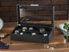 Picture of Glenor Co Watch Box for Men - 12 Slot Luxury Carbon Fiber Design Display Case, Large Holder, Metal Buckle - Black