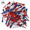 Picture of Izzo Plastic Golf Tees, Red/White/Blue Mix