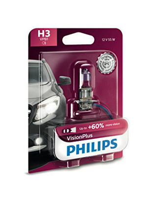 Picture of Philips H3 VisionPlus Upgrade Headlight Bulb with up to 60% More Vision, 1 Pack