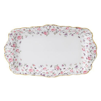 Picture of Royal Albert ROSCON26137 Rose Confetti Vintage Formal Rectangular Serving Tray, White