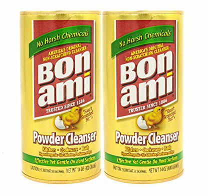 Picture of Bon Ami Powder Cleanser for Kitchens & Bathrooms - All Types of Surfaces, Cleans Grime & Dirt, Polishes Surfaces, Absorbs Odors (2 Pack)