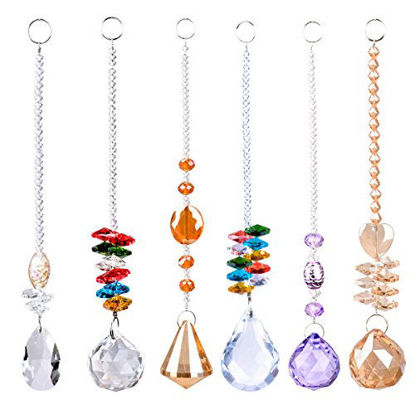 Picture of LONGSHENG - SINCE 2001 - Chandelier Suncatchers Prisms Octogon Chakra Crystal Balls Hanging Pendant Ornament with Gift Box for Home,Office,Garden Decoration
