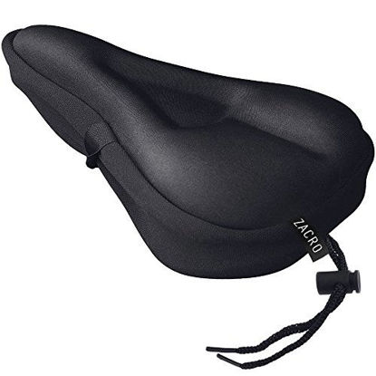 Picture of Zacro Gel Bike Seat Cover- BS031 Extra Soft Gel Bicycle Seat - Bike Saddle Cushion with Water&Dust Resistant Cover (Black)