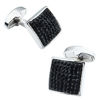 Picture of HAWSON Tuxedo Cuff Links and Studs Set for Men Black Crystal French Cuff Button