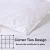 Picture of WhatsBedding 100% Cotton Down Comforter with Corner Tabs White Goose Duck Down and Feather Filling Medium Warmth All Season Duvet Insert or Stand-Alone Comforter Queen/Full