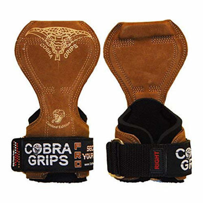 Picture of Cobra Grips PRO Limited Edition Weight Lifting Gloves Heavy Duty Straps Alternative to Power Lifting Hooks Deadlifts with Built in Adjustable Neoprene Padded Wrist Wrap Support PRO Model for Men