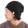 Picture of CHARM Organic Cotton Reversible Beanie - Made in Japan Slouchy Warm Knit Chemo Cap Mens & Women Hat Black