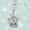 Picture of Bling Crystal 3D Crown Design Keychain Key Ring with Pouch Bag MZ850-1