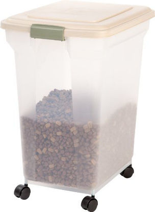 Picture of IRIS Premium Airtight Pet Food Storage Container, 55-Pounds, Almond