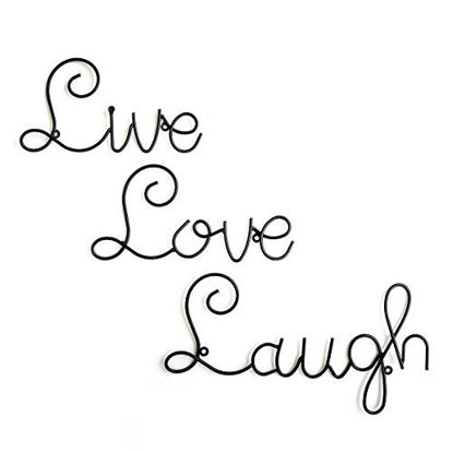 Picture of Live Love Laugh Set 3 Wall Mount Metal Wall Word Sculpture, Wall Decor By Super Z Outlet
