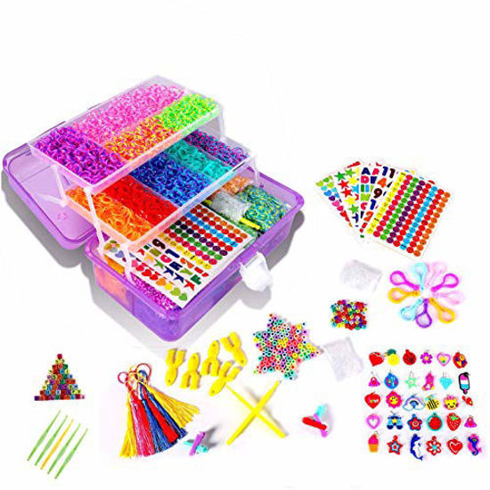 15000+ Colorful Rubber Loom Bands, Creative Mega Rubber Bands Refill Kit  Jewelry Necklace Bracelet Making Kit Clips Hooks Tool for Girls Art DIY  Craft