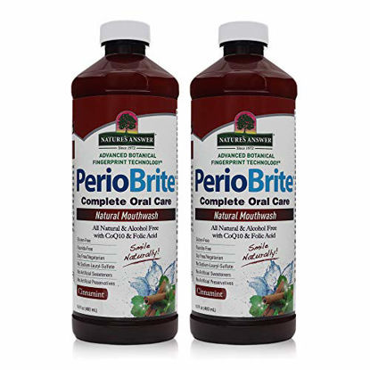 Picture of Nature's Answer Periobrite Alcohol-Free Mouthwash, Cinamint, 16 Ounce ( 2 Pack ) | Fluoride Free | Natural Breath Freshener | Stain Remover | Natural Teeth Whitener
