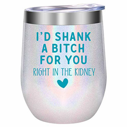 Picture of Best Friend, Friendship Gifts for Women - Sister Gifts from Sister, Best Friend Birthday Gifts for Women, Friends Female - Funny Gifts for Women, Friends, Her, Bestie, BFF Gifts - LEADO Wine Tumbler