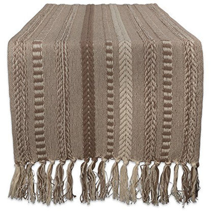 Picture of DII Braided Cotton Table Runner Perfect for Spring, Fall Holidays, Parties and Everyday Use, 15x72, Stone Taupe
