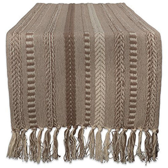 Picture of DII Braided Cotton Table Runner Perfect for Spring, Fall Holidays, Parties and Everyday Use, 15x72, Stone Taupe