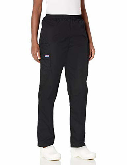 Picture of Cherokee Women's Workwear Elastic Waist Cargo Scrubs Pant, Black, Small