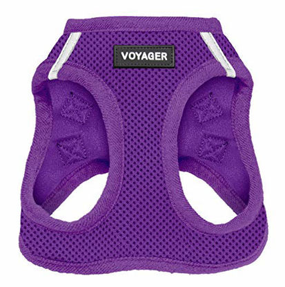 Picture of Voyager Step-in Air Dog Harness - All Weather Mesh, Step in Vest Harness for Small and Medium Dogs by Best Pet Supplies - Purple (Matching Trim), L (Chest: 18-21") (207T-PPW-L)