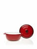 Picture of Lodge Enameled Cast Iron Dutch Oven With Stainless Steel Knob and Loop Handles, 6 Quart, Red & AmazonBasics Stainless Steel Bowl Scraper/Chopper