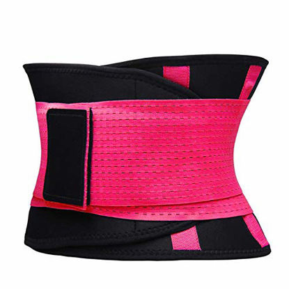 Picture of VENUZOR Waist Trainer Belt for Women - Waist Cincher Trimmer - Slimming Body Shaper Belt - Sport Girdle Belt (UP Graded)(Hot Pink,Medium)