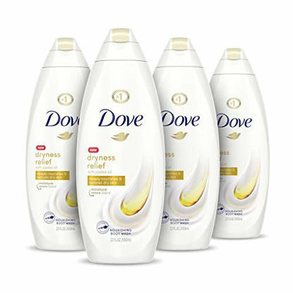 Picture of Dove Body Wash for Dry Skin Dryness Relief Effectively Washes Away Bacteria While Nourishing Your Skin 22 oz, 4 Count