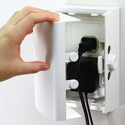 Picture of Baby Safety Outlet Cover BOX [Patent Pending] Double Lock for Much Better Toddler Proofing, Easier Operation, Simple 3 Step Install with Included Screws. Provides Extra Space Inside for Plugs,Adapters